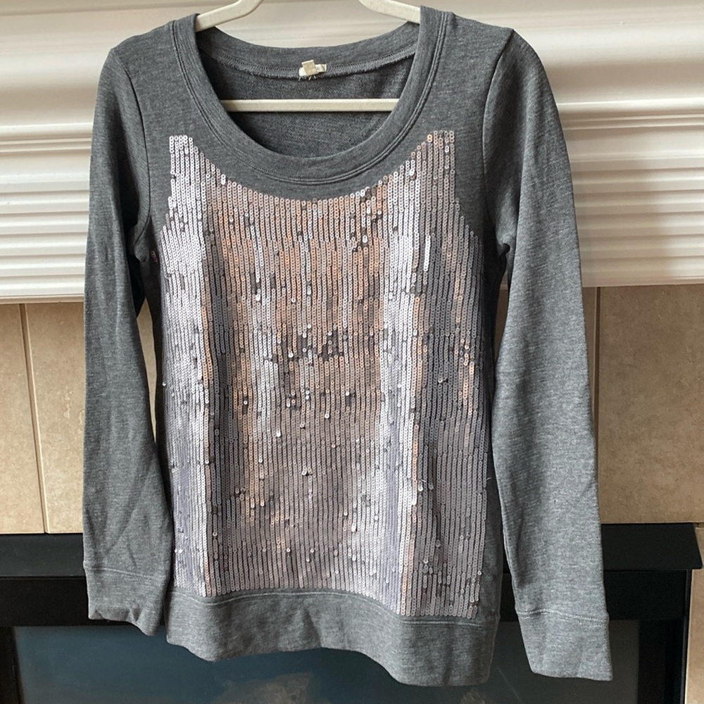 JCrew lightweight sequin sweatshirt